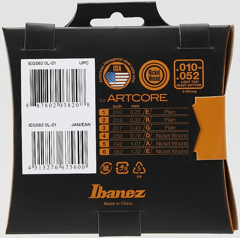 Фото Струны для электрогитары IBANEZ IEGS62