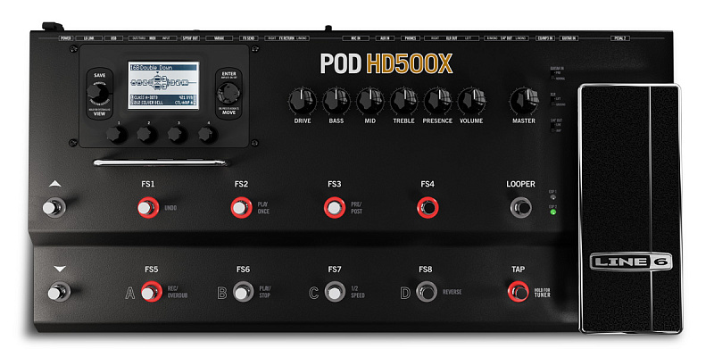 Фото LINE6 POD HD500X гитарный процессор эффектов, 12 футсвичей, педаль экспрессии