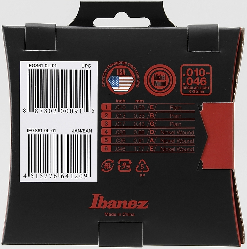 Фото Струны для электрогитары IBANEZ IEGS61