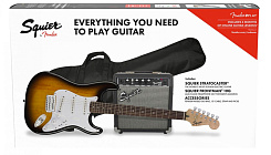 Squier Stratocaster® Pack, Laurel Fingerboard, Brown Sunburst, Gig Bag, 10G - 230V EU