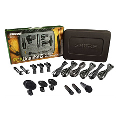 SHURE PGADRUMKIT6 набор микрофонов для ударных, включает 1 PGA52, 2 PGA56s, 1 PGA 57 и 2 PGA81s